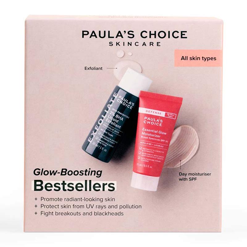 Paula's Choice Glow Boosting Bestsellers Trial Kit | skincare routine protect against uv rays