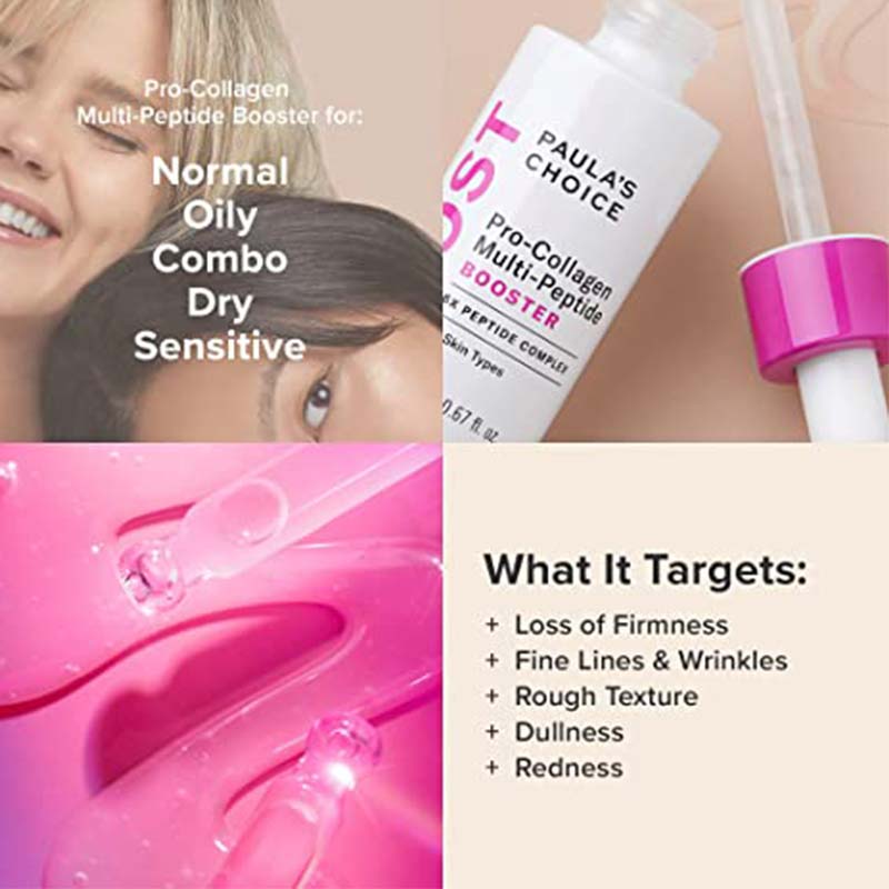 Paula's Choice Pro-Collagen Multi-Peptide Booster | oily skin | combination skin | dry skin | sensitive skin | dullness | redness | wrinkles | sensitive skincare | paula's choice skincare