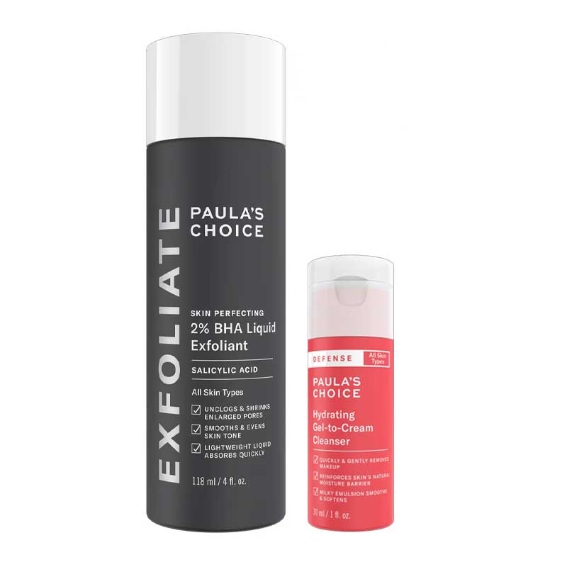 Paula's Choice Skin Perfecting 2% BHA Exfoliating Toner + FREE Defense Gel-to-Cream Cleanser
