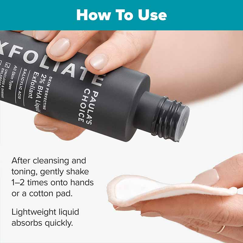 Paula's Choice Skin Perfecting 2% BHA Liquid Exfoliant, exfoliating toner