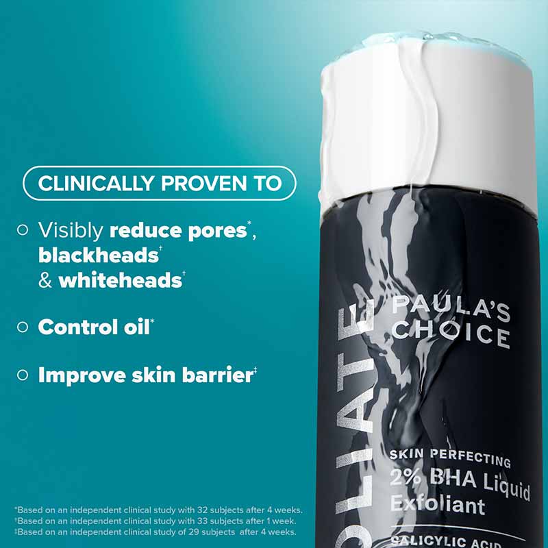 Paula's Choice Skin Perfecting 2% BHA Liquid Exfoliant, reduce blackheads, skincare for oily skin