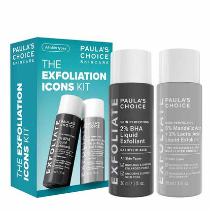 Paula's Choice Multi-Level Exfoliation Trial Kit | Includes 6% Mandelic Acid + 2% Lactic Acid Liquid Exfoliant and 2% BHA Liquid Exfoliant | Powerful Solution for Revitalizing Skin Texture | Achieves Radiant Glow | Targets Enlarged Pores, Uneven Texture, Dullness