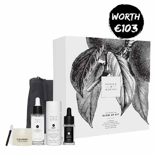 Pestle & Mortar Glow Up Kit, hyaluronic acid serum, skincare set, Pestle & Mortar gifts