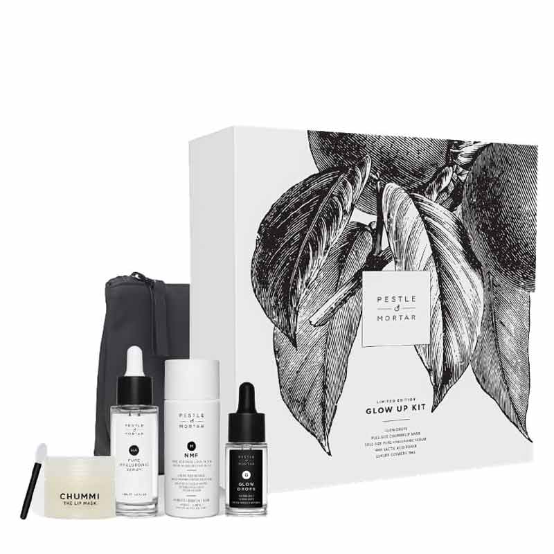 Pestle & Mortar Glow Up Kit, hyaluronic acid serum, skincare set, Pestle & Mortar gifts