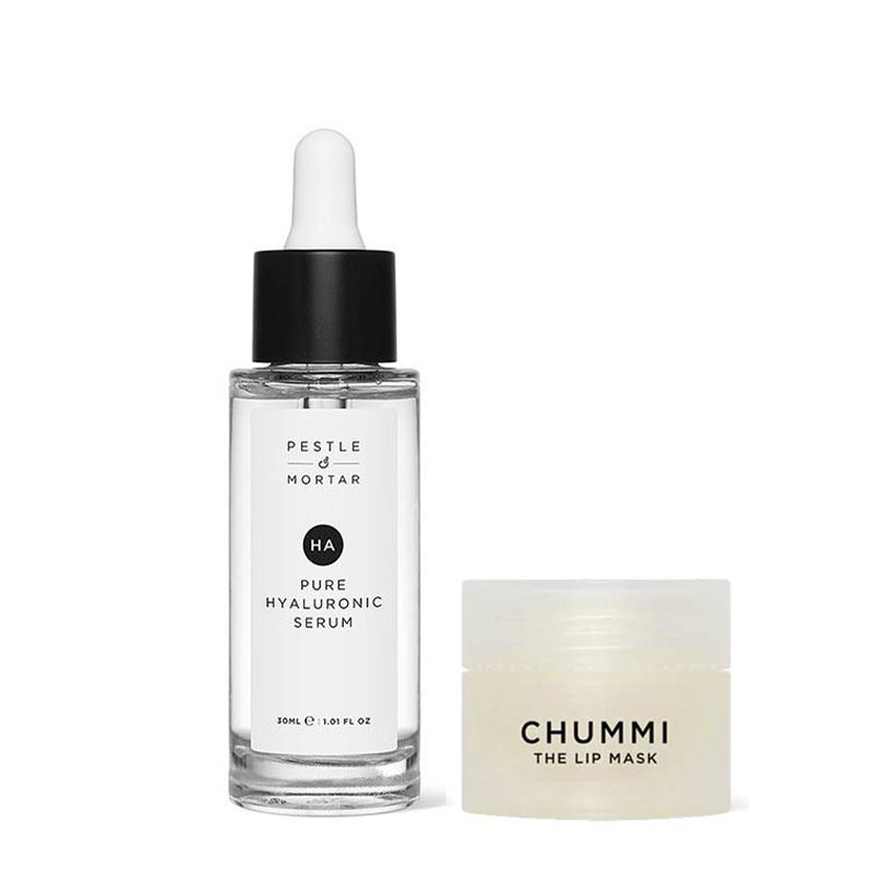Pestle & Mortar Pure Hyaluronic Acid Serum + FREE Chummi Lip Mask, Pestle & Mortar Chummi Lip Mask, hyaluronic acid skincare