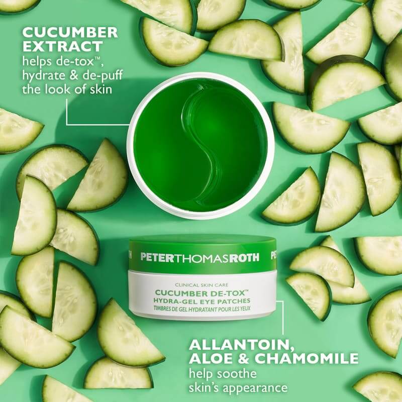 Peter Thomas Roth, Peter Thomas Roth Cucumber De-Tox Hydra-Gel Eye Patches, Detox Under Eye, Eye Patches For Puffiness