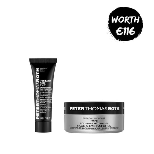Peter Thomas Roth, Peter Thomas Roth FIRMx DUO, for smoother firmer skin, youthful-looking skin. Instant FIRMx Eye Temporary Tightener, FIRMx Collagen Hydra-Gel Face And Eye Patches