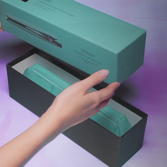 ghd, ghd Futurescape Limited Edition Gold Hair Straightener in Mystic Aqua, blue ghd, ghd hair tools