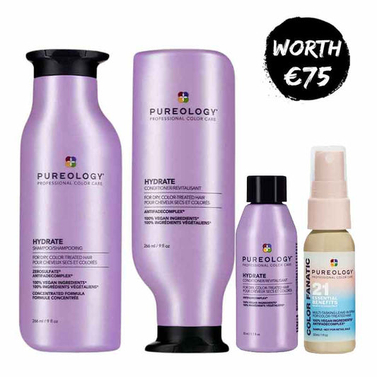 Pureology Hydrate Shampoo & Conditioner Duo + FREE Mini Colour Fanatic Spray + Conditioner