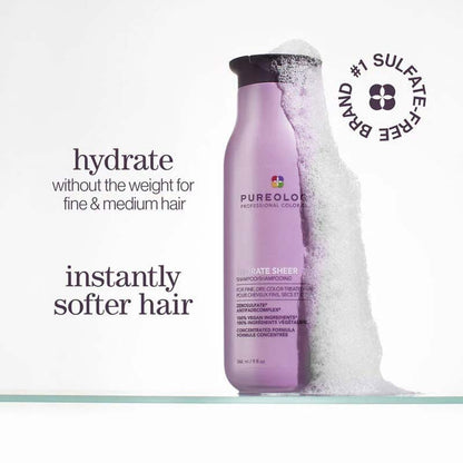 Pureology Hydrate Sheer Shampoo Benefits Infographic, Sulphate Free Shampoo