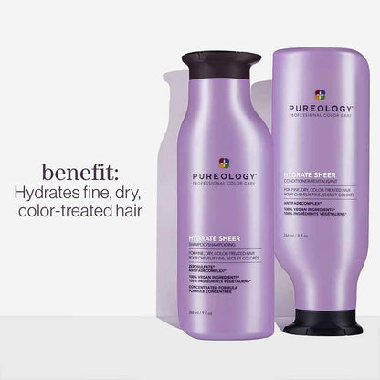 Pureology Hydrate Sheer Shampoo and Conditioner Benefits, hydrating shampoo for fine, dry coloured hair