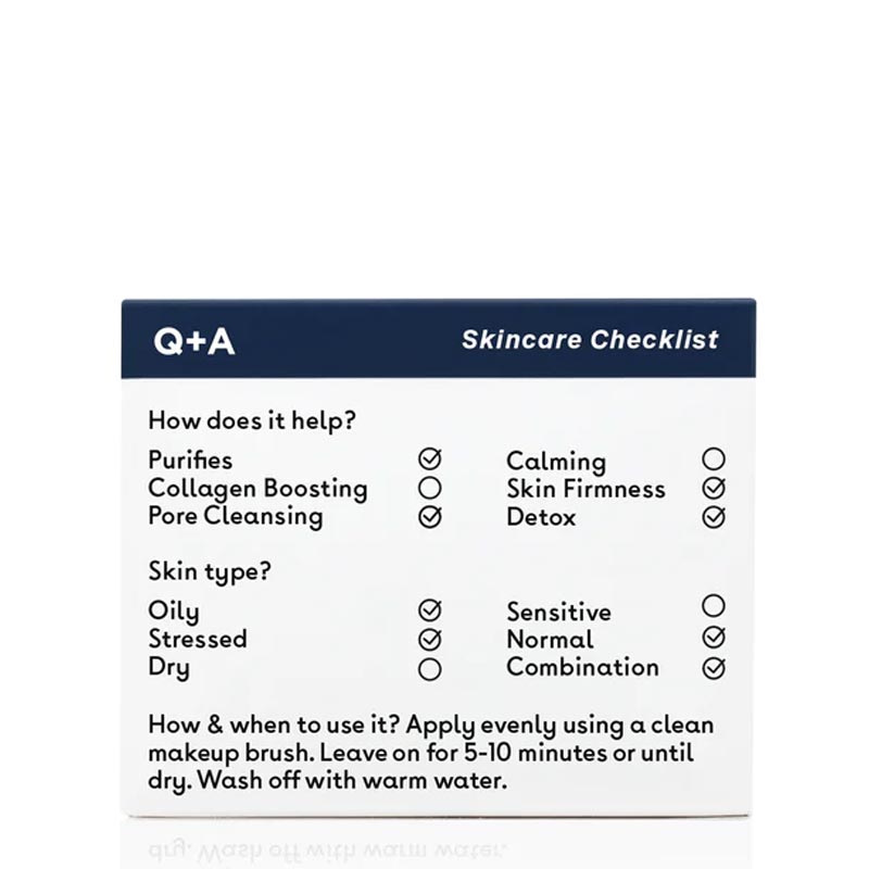 Q+A Activated Charcoal Face Mask | detox the skin face mask | pore cleansing