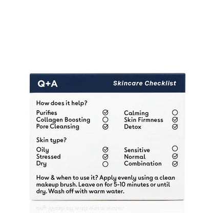 Q+A Activated Charcoal Face Mask | detox the skin face mask | pore cleansing