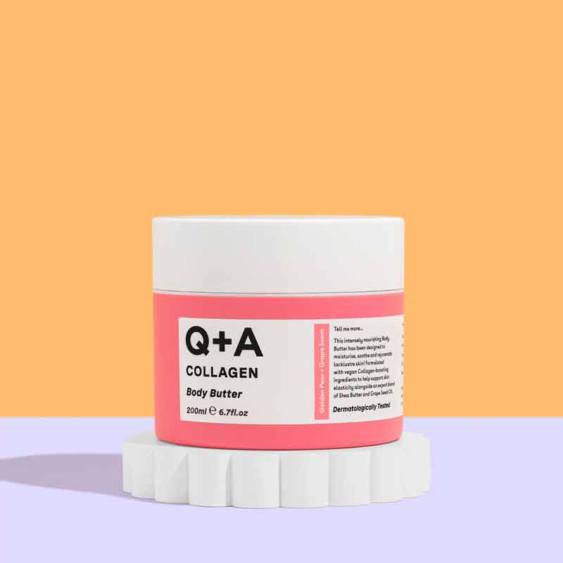 Q+A Collagen Body Butter, skin renewing moisturiser, moisturiser for sensitive skin