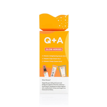 Q+A glow heroes gift set, vitamin C body cream