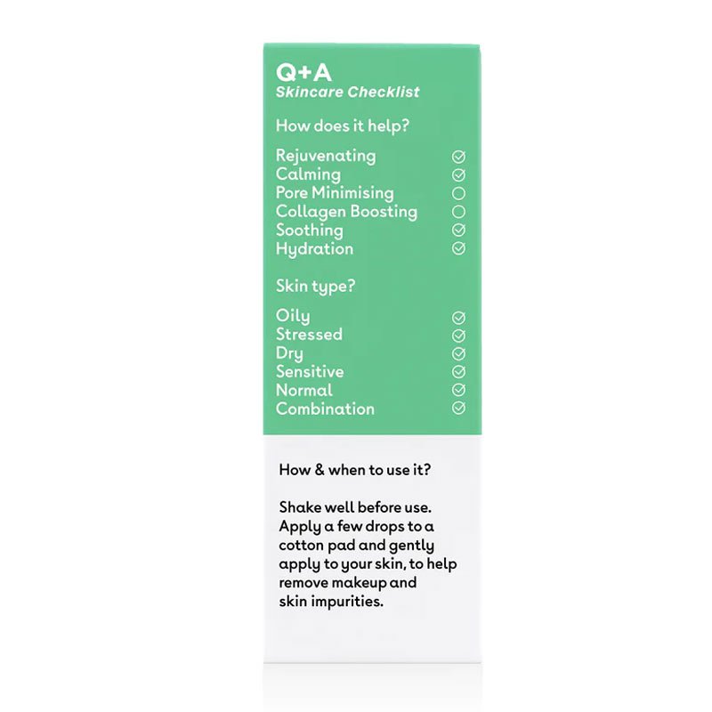 Q+A Green Tea Toner | cleanse and tone green tea