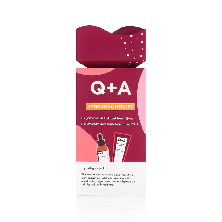 Q+A hydrating heroes gift set, hyaluronic acid products