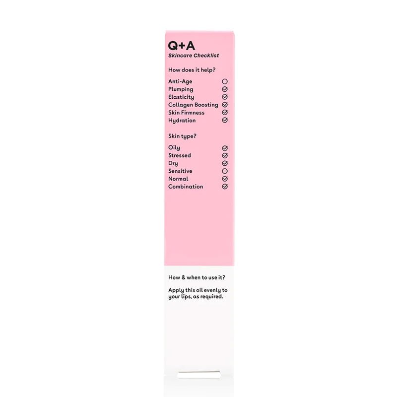 Q+A Liquorice Lip Oil | collagen boosting lip oil