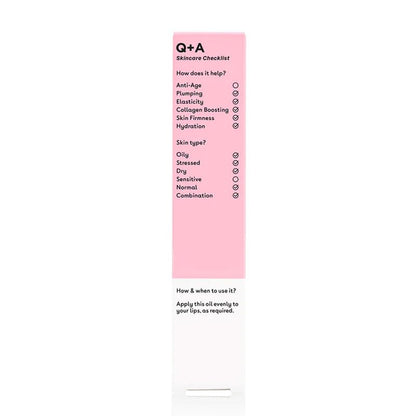 Q+A Liquorice Lip Oil | collagen boosting lip oil
