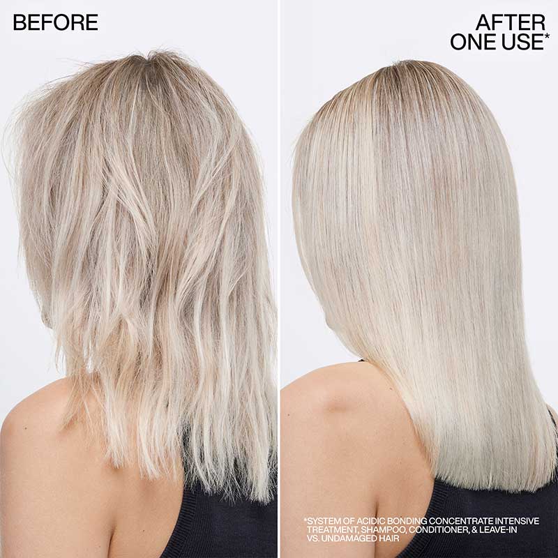 Redken, bond repair hair set, acidic bonding concentrate, before and after hair treatment