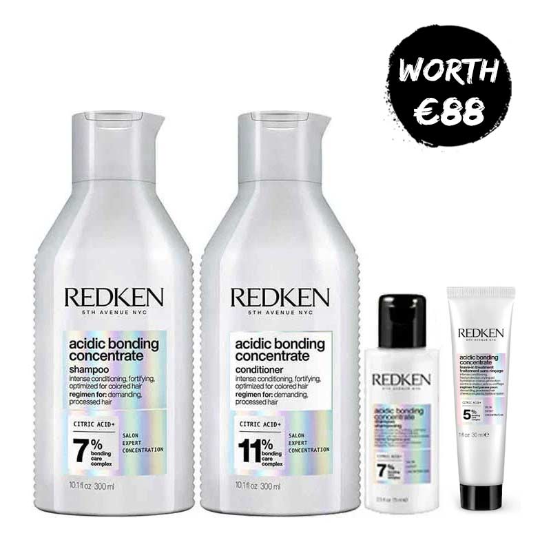 Redken Acidic Bonding Concentrate Shampoo & Conditioner + FREE Shampoo & Leave-In Treatment