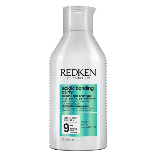 Redken Acidic Bonding Curls Shampoo | silicone-free | sulfate-free | removes build-up | gently cleanses curls | builds curly hair bonds | repairs curl strength | damaged and coloured hair | wavy, curly, and coily hair | defined curls | curly hair routine