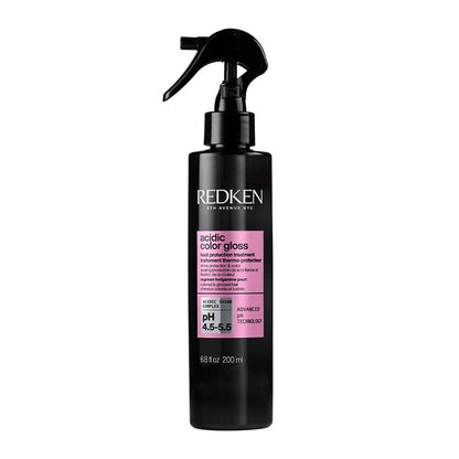 Redken Acidic Color Gloss Heat Protection Treatment | Leave-in hair treatment spray | Provides hydration, detangling, and heat protection up to 230°C | Formulated with Acidic Shine Complex and Invisible Shield technology | Seals in color and defends hair from heat damage | Deposits a glossy finish | Essential addition to your hair care routine