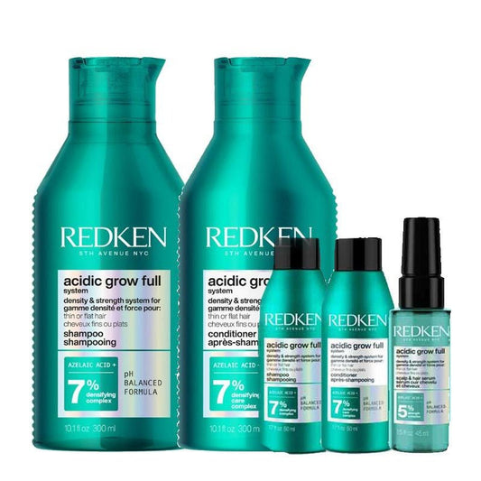 Redken Acidic Grow Full System Home & Away Bundle + FREE Serum & Densifying Spray