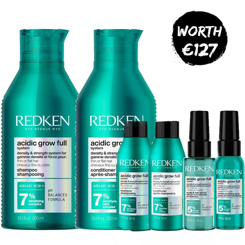 Redken Acidic Grow Full System Home & Away Bundle + FREE Serum & Densifying Spray