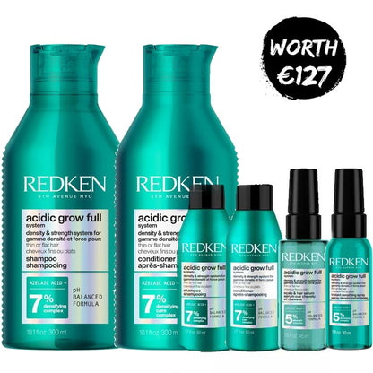 Redken Acidic Grow Full System Home & Away Bundle + FREE Serum & Densifying Spray