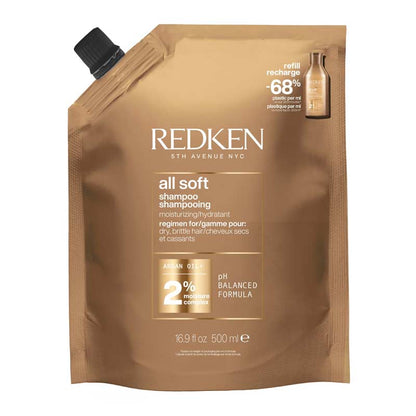 Redken All Soft Shampoo 500ml Refill Pouch
