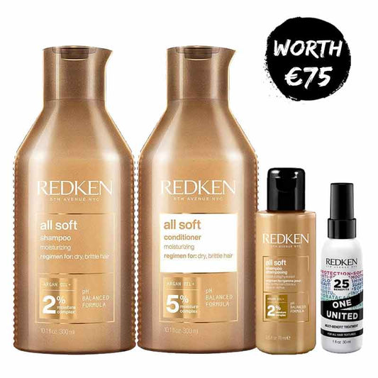 Redken All Soft Shampoo & Conditioner + FREE Shampoo & Leave-In Treatment