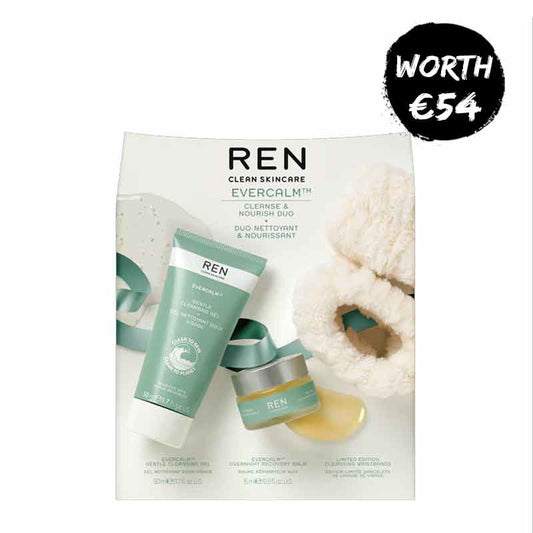 REN Evercalm Cleanse & Nourish Gift Set, cleansing gel for sensitive skin, skincare gift set