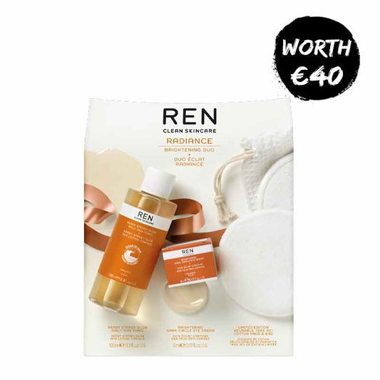 REN Radiance Brightening Duo Gift Set, AHA toner, skincare to brighten dull skin