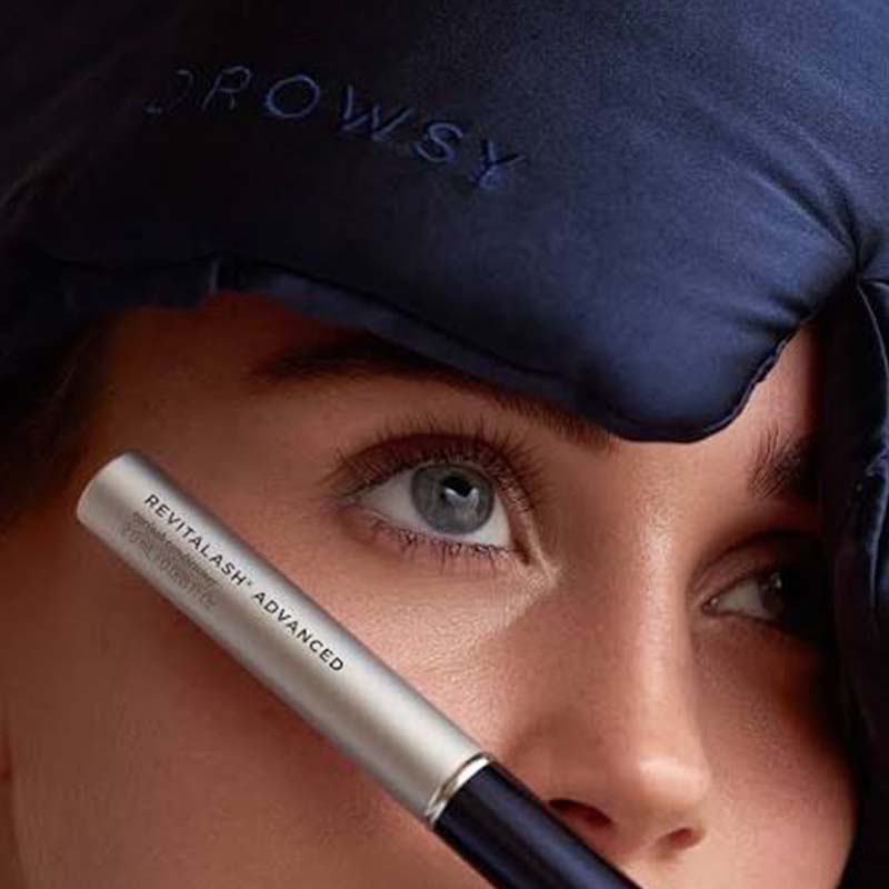 Revitalash Drowsy Collab Collection product beside lashes and eye mask