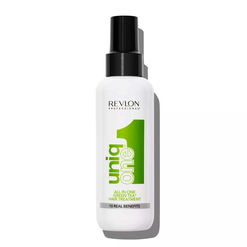 Revlon Professional Uniq 1 All In One Hair Treatment | Green Tea fragrance | Leave-in treatment | 10 real benefits | Salon favorite | Professional results | Wet and dry hair | Anytime, anywhere.