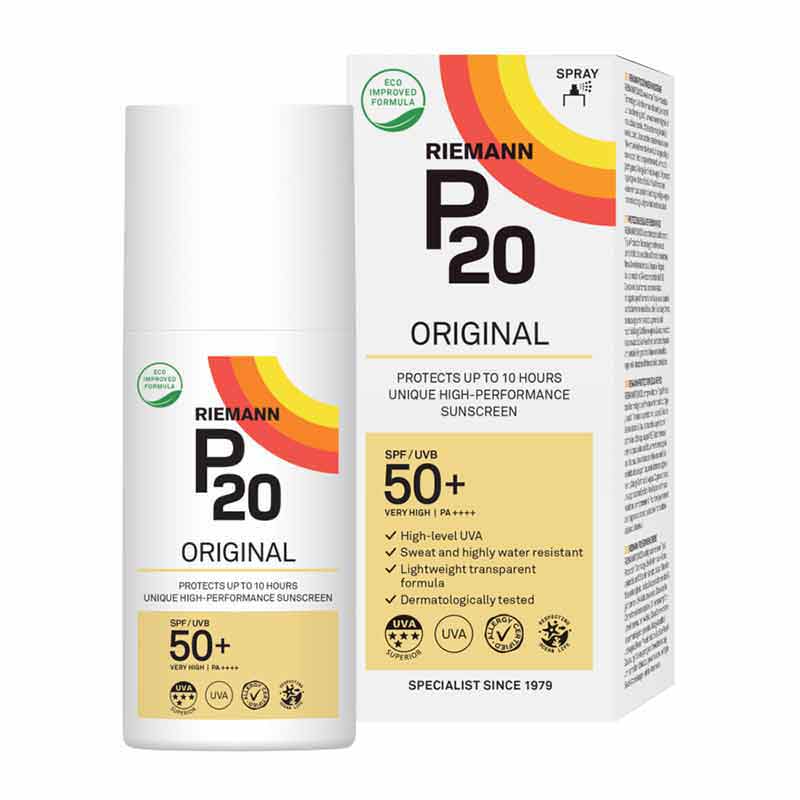 Riemann P20 Original Sun Protection Spray SPF 50+ | UVA protection | 10 hour wear sun cream | High strength sunscreen | water resistant SPF 50 sun protection