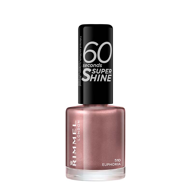 Rimmel London 60 Seconds Nail Polish | 510 Euphoria | Shine | Strong hold | No Cracks | Chip Resistant 