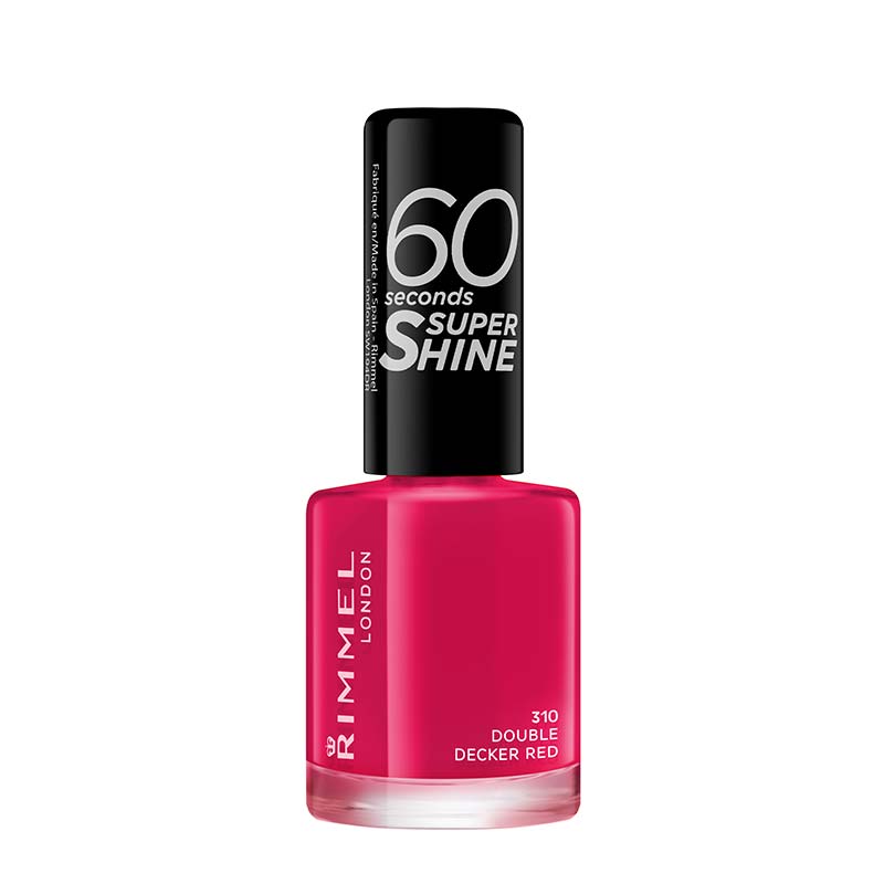 Rimmel London 60 Seconds Nail Polish | No cracks | No flaking | No Chips | 310 Double Decker Red 