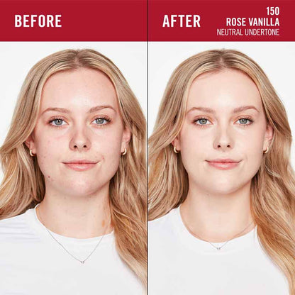 Rimmel London Lasting Finish 35 Hour Foundation | 150 rose vanilla | neutral undertone | makeup | melts | skin | blend | seamless | conceal dark circles | imperfections| sets beautifully | won’t budge | flawless | complexion | skin | radiant