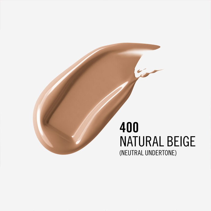 Rimmel London Lasting Finish 35 Hour Foundation | 400 natural beige | neutral undertone | swatch | hyaluronic acid | niacinamide | vitamin E | cruelty free | vegan