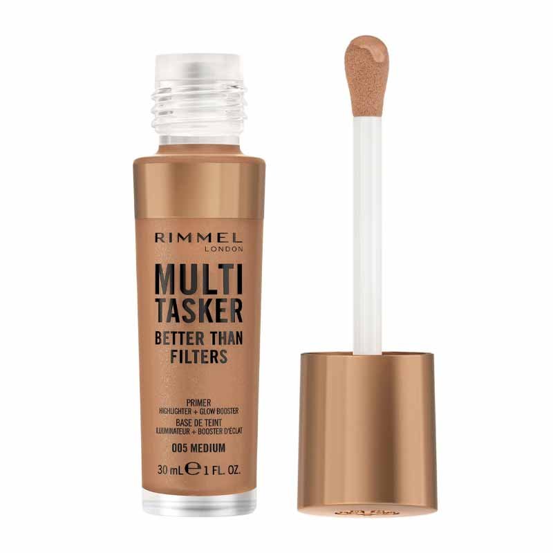 Rimmel London Multi-Tasker Better Than Filters | 3-in-1 primer, glow booster, highlighter | 005 Medium