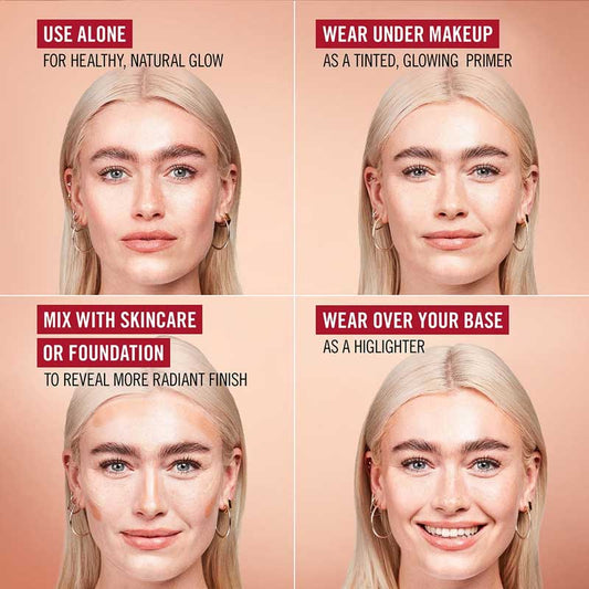Rimmel London Multi-Tasker Better Than Filters | 3-in-1 primer, glow booster, highlighter | Radiant, dewy finish | Wear alone or mixed | Light-reflecting pigments | Smooth glow