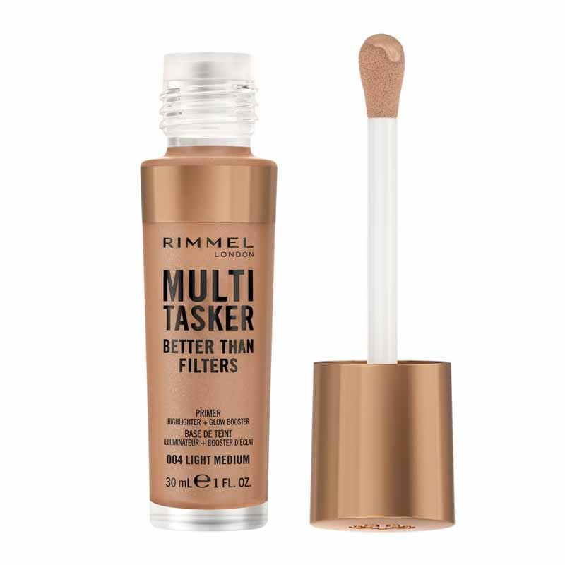 Rimmel London Multi-Tasker Better Than Filters | 3-in-1 primer, glow booster, highlighter | 004 Light Medium