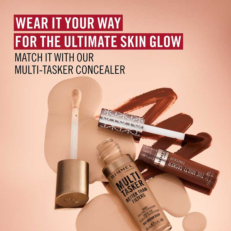 Rimmel London Multi-Tasker Better Than Filters | 3-in-1 primer, glow booster, highlighter | Wear with the Multi-Tasker Concealer 