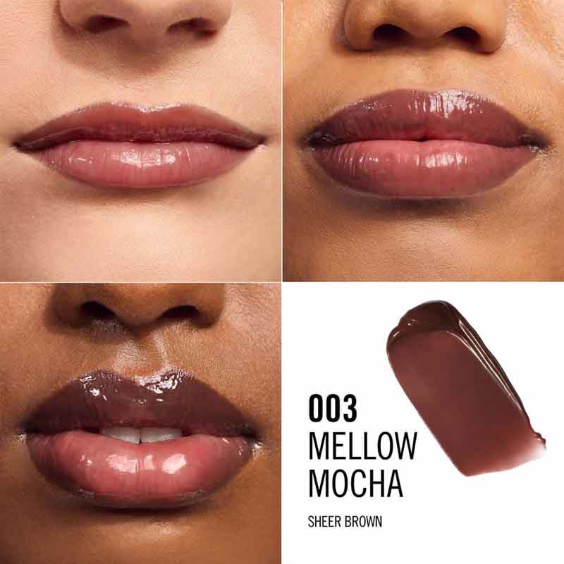 Rimmel London Oh My Gloss! Butter Me Up Lip Butter Balm 003 Mellow Mocha, dark brown lip gloss, sheer tinted lip balm