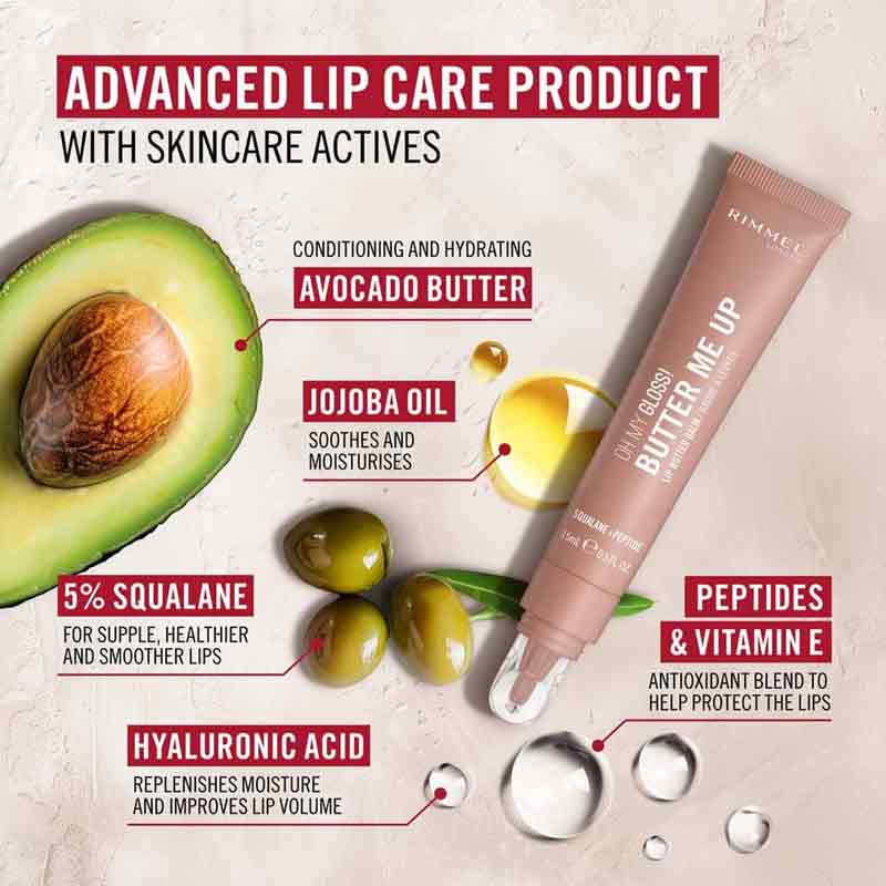 Rimmel London Oh My Gloss! Butter Me Up Lip Butter Balm, nourishing lip balm for dry lips