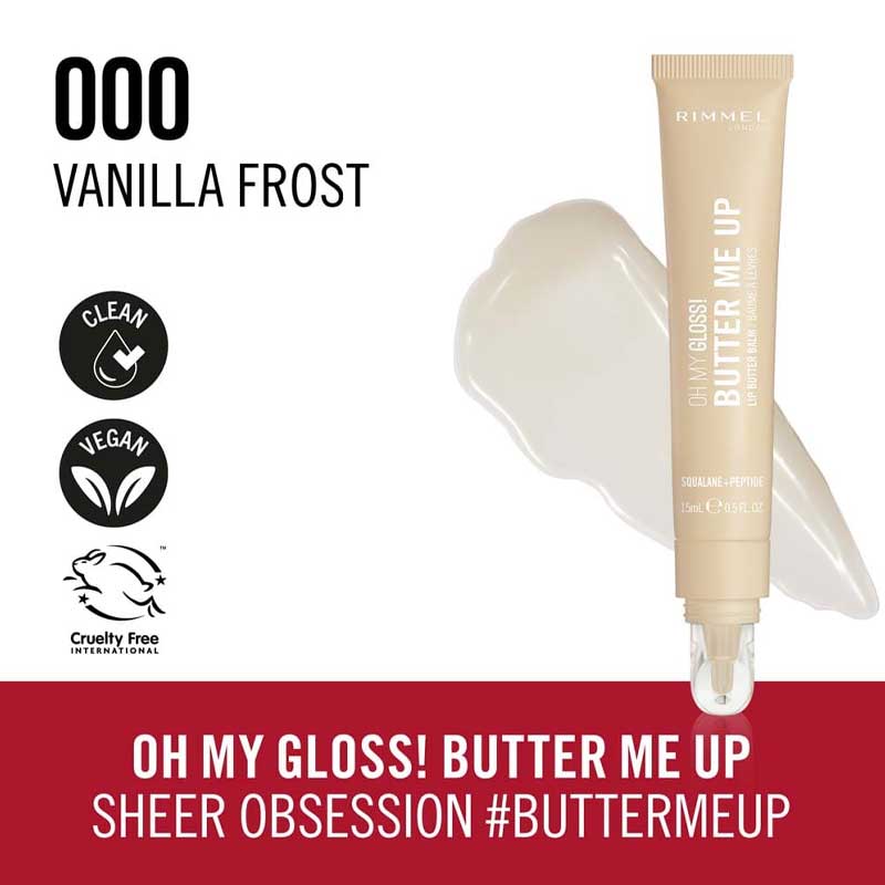 Rimmel London Oh My Gloss! Butter Me Up Lip Butter Balm 000 Vanilla Frost, Rimmel lip gloss