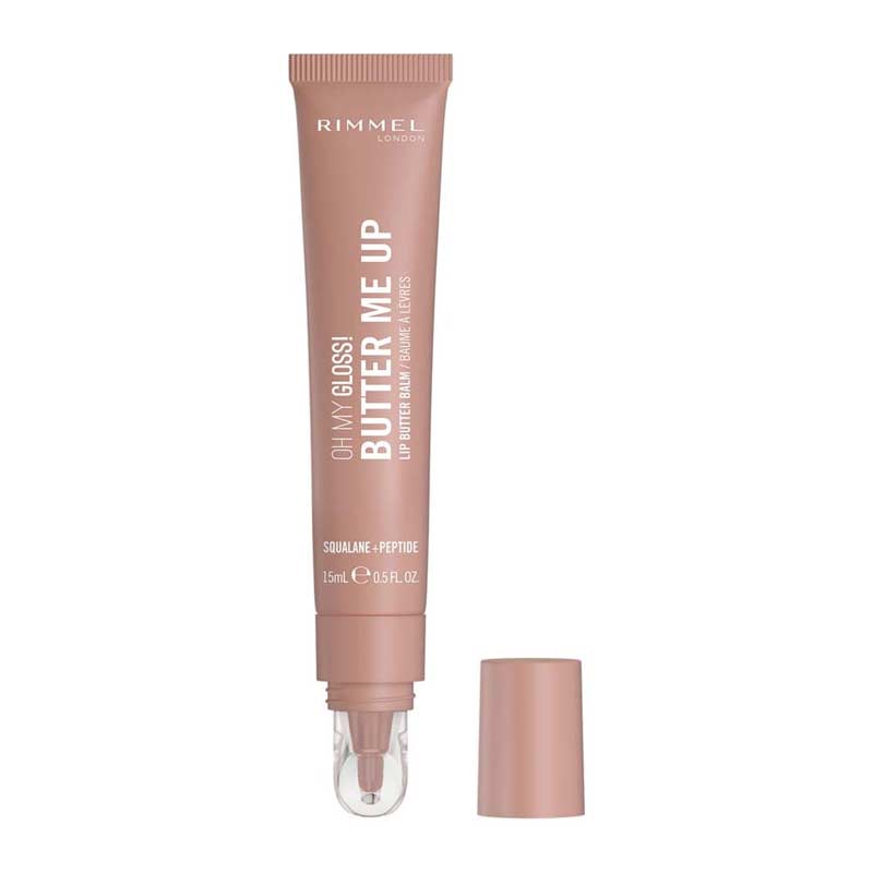 Rimmel London Oh My Gloss! Butter Me Up Lip Butter Balm 001 Latte Delight, sheer tinted lip balm