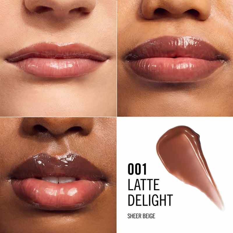 Rimmel London Oh My Gloss! Butter Me Up Lip Butter Balm 001 Latte Delight, brown lip gloss, tinted lip balm